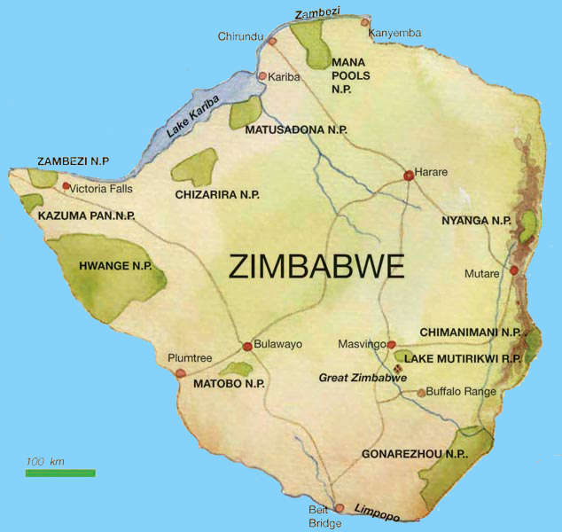 parcs nationaux et réserves naturelles du Zimbabwe