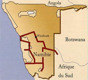 Carte du circuit en Namibie "Oryx"